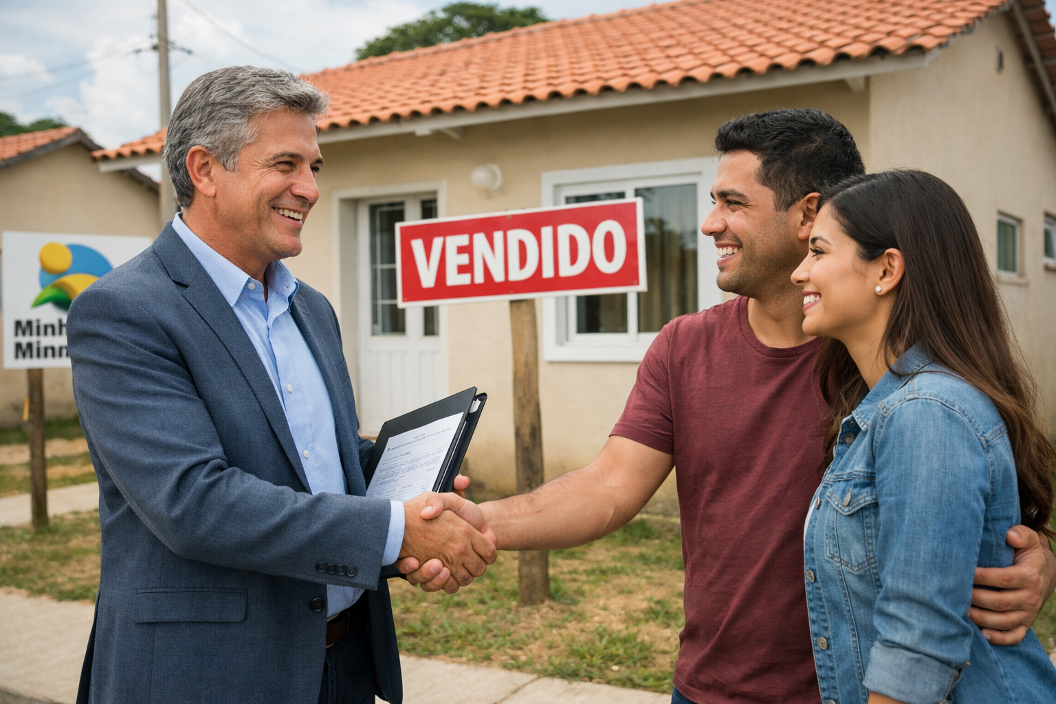 engenheiro entrgando casa